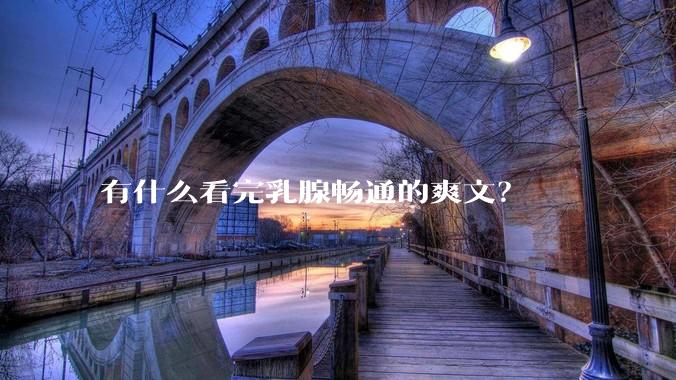 有什么看完乳腺畅通的爽文？