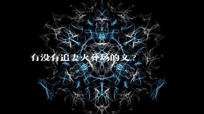 有没有追妻火葬场的文?
